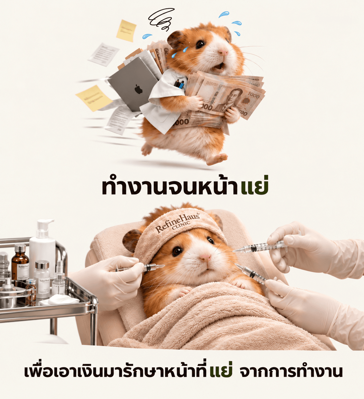 หน้าหย่อนคล้อย กรอบหน้าไม่ชัด